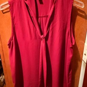 Ann Taylor Factory Red Sleeveless Blouse